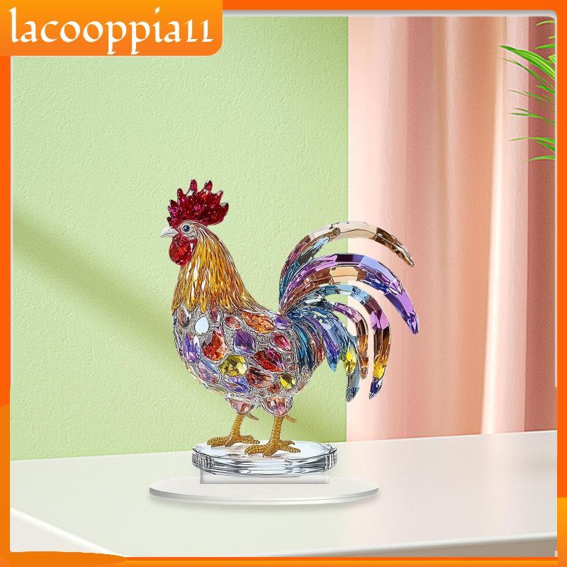 [lacooppia11] 2D Rooster ป้ายอะคริลิคจอแสดงผลเดสก์ท็อป Art Craft ตาราง Centerpiece ป้ายแบนพร้อมฐานสํ