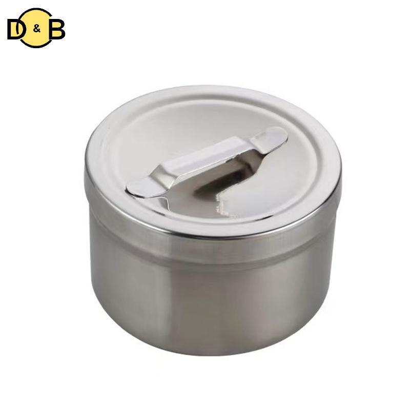 [DB] 1 ชิ้นกล่องกลมทางการแพทย์ 304 สแตนเลสผ้าฝ้ายสามารถเครื่องมือห้องปฏิบัติการและถังเก็บเครื่องมือพร้อมฝาปิด TH