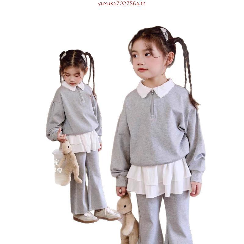 Bemingtop1052(S-2XL)-BMG Lace Collar Sweater — เสื้อสเวตเตอร์โอเวอร์ไซส์ คอบัวขอบลูกไม้โลโก้ปัก BMG