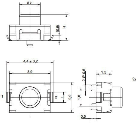 C & K Ready Stock 3.9 * 2.9 Patch PTS820J20MSMTRLFS Tact Switch สวิตช์สมาร์ททีวี Tact Switch BWXA