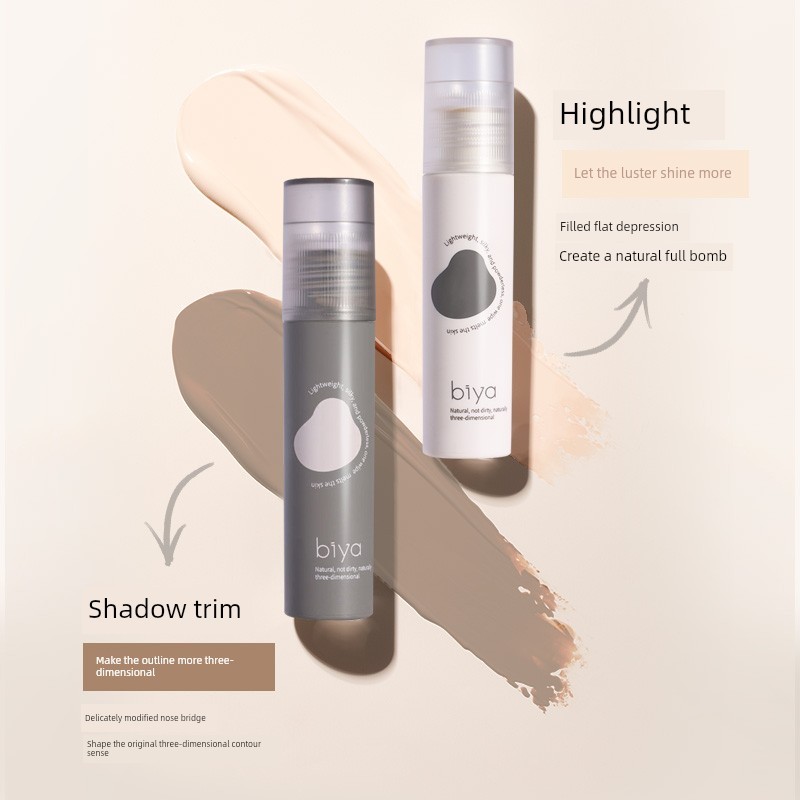 คอนทัวร์หน้า คอนทัวร์ Biya Biya Biya Contouring Liquid Highlighter Liquid Contouring Stick ครอบคลุมจ