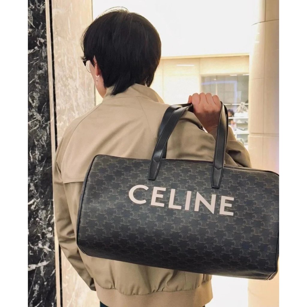 Celine Serlin Boston กระเป๋าเดินทางกระเป๋าเดินทางผู้ชาย Tote Bag Duffel Bag Heavy Coming ใช้งานได้จร