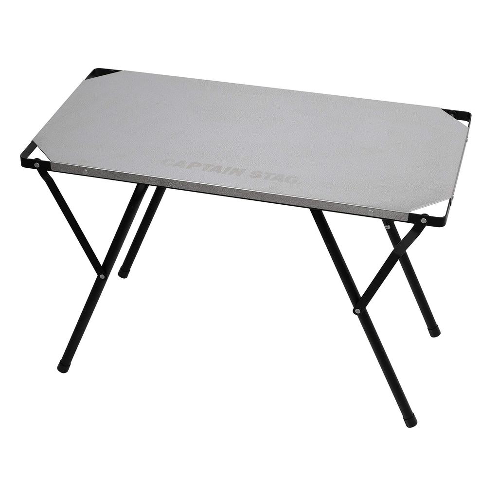 "2-in-1 Outdoor Steel Table with Adjustable Height and Carry Bag - CAPTAIN STAG UC-555"