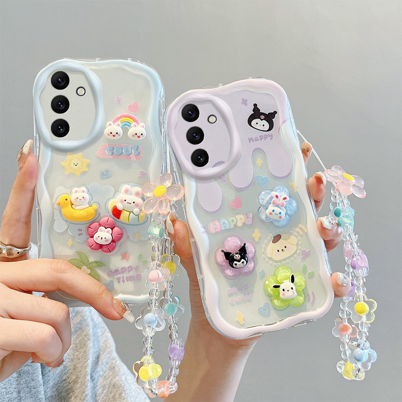 เคส For Samsung A55 5G TPU เคส BBNYGZ สไตล์ครีม 3D ตุ๊กตากรณีโทรศัพท์ใสที่มีหลายรูปแบบ.