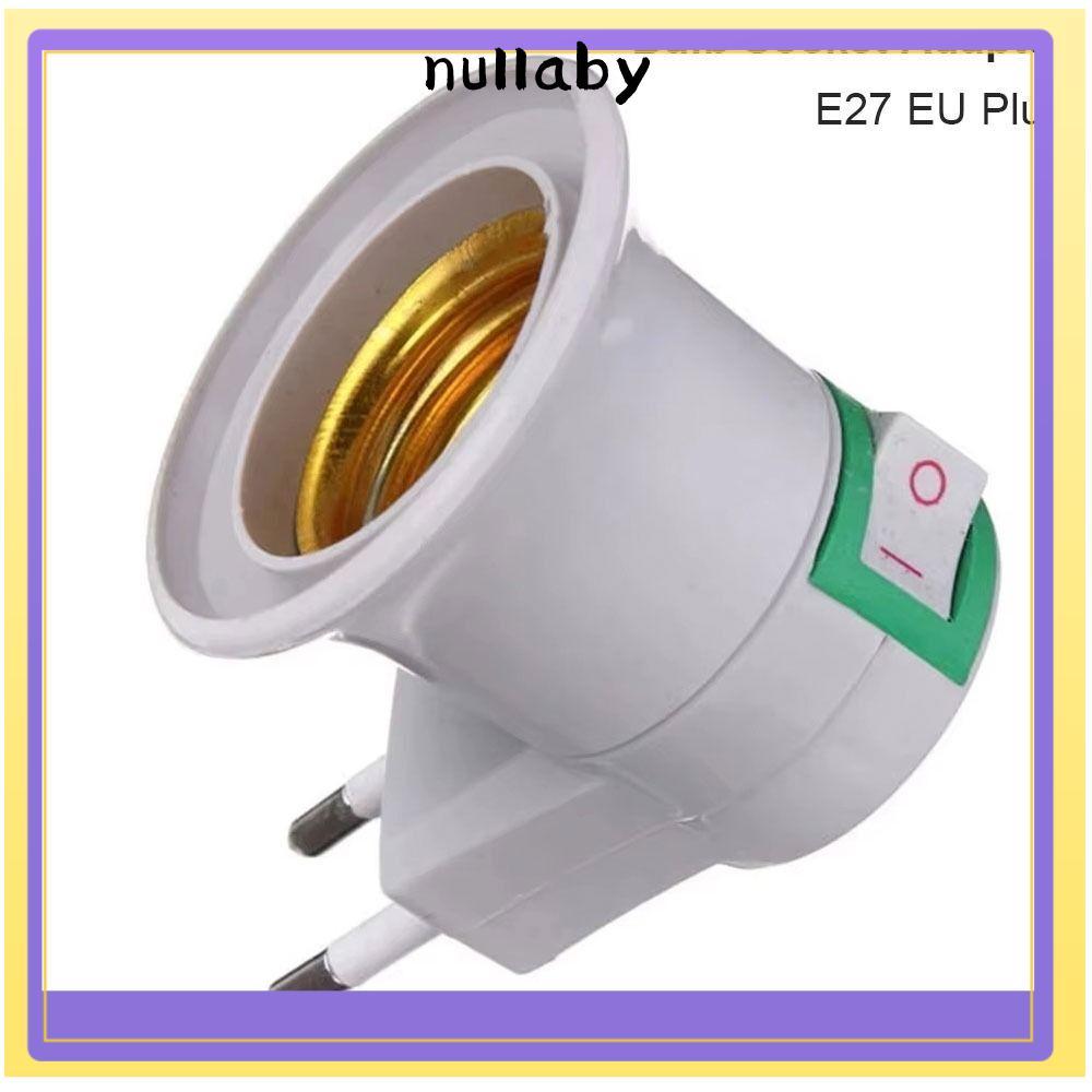 NULLABY 1 ชิ้นอะแดปเตอร์ซ็อกเก็ตหลอดไฟ, E27 พร้อมปลั๊กไฟเปิด-ควบคุมสวิตช์ฐานโคมไฟ, ปลั๊ก EU พลาสติก LED ซ็อกเก็ตโคมไฟ