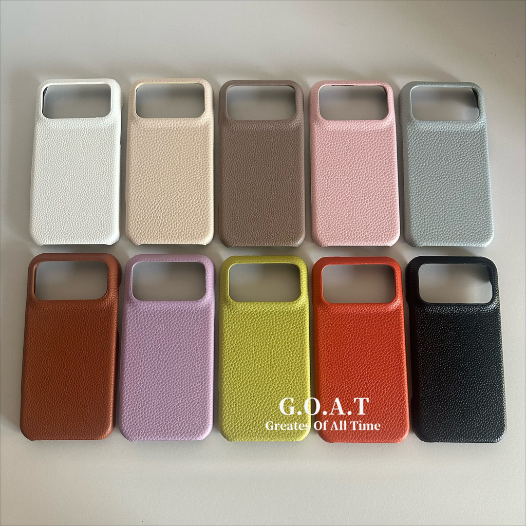 GOAT เคสหนังสีทึบเรียบง่ายขั้นสูงเข้ากันได้กับ iPhone 17 pro max iPhone 17 16 15 14 13 pro max ป้องกันการตกกระแทกฝาหลัง