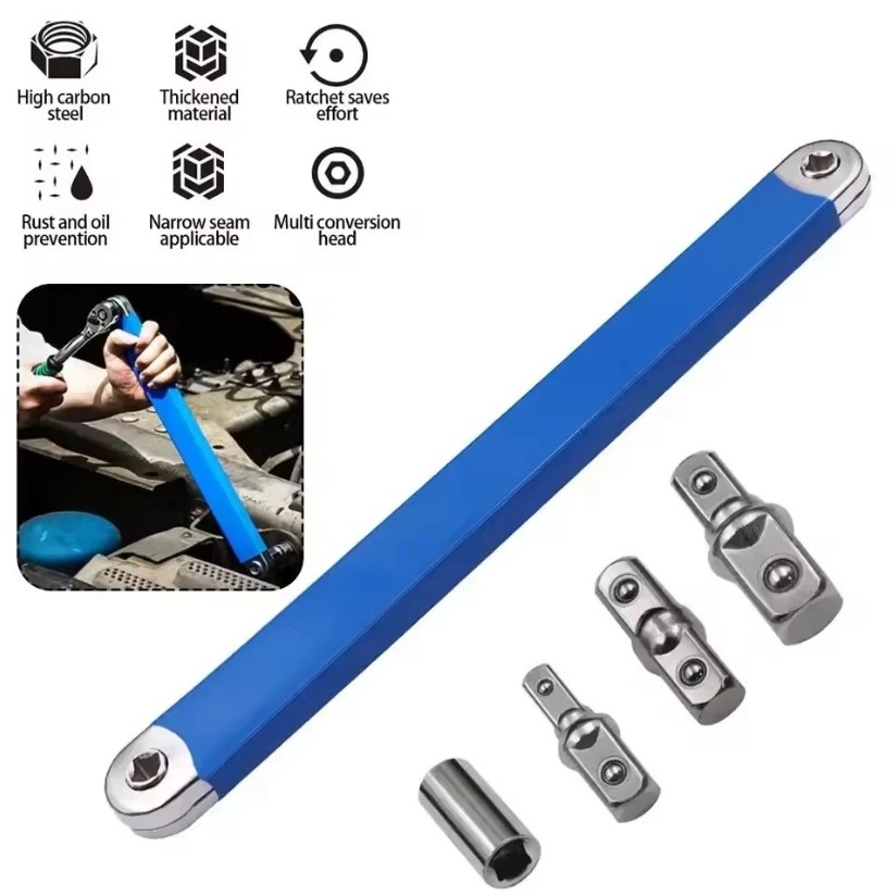 5 ชิ้นประแจขยาย, Ratchet ผสมเครื่องมือโรงรถยานยนต์,สีฟ้า Dynamics แรงบิดเครื่องมือรถ Spanner Auto Repair เครื่องมือ