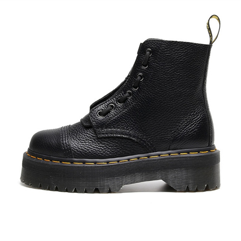 รองเท้าบูท Dr. Martens Lychee หนังแท้ สไตล์.Zipper Martin เหมาะสำหรับสตรี 8GRB