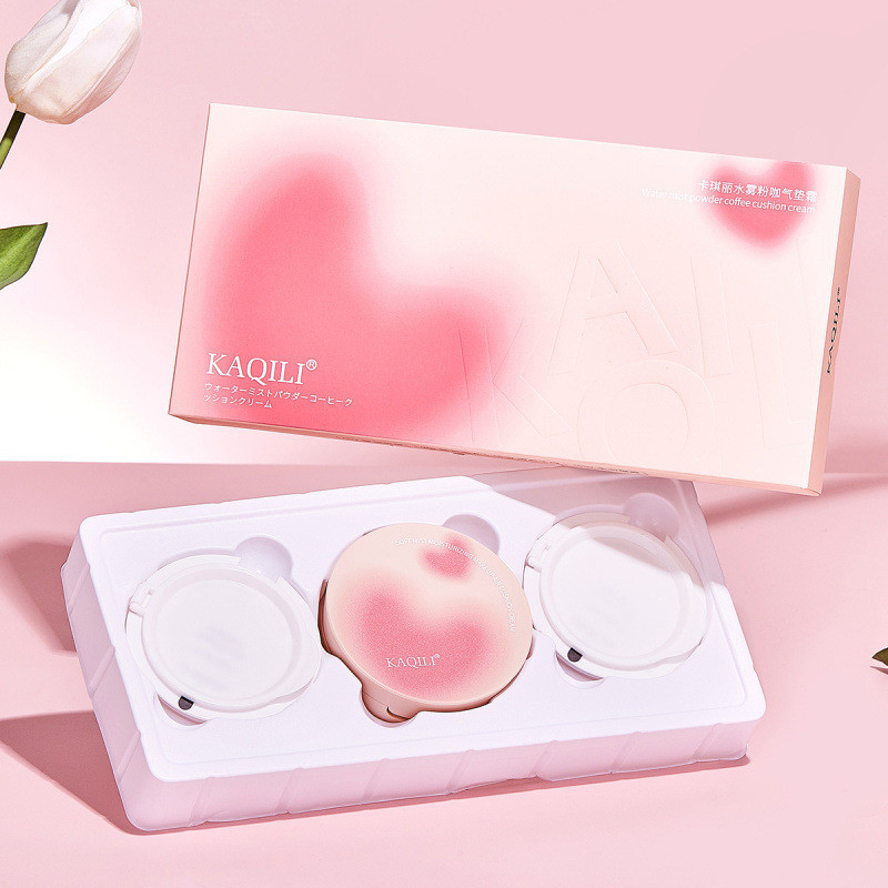 Kaqili Water Mist Powder Coffee Cushion Cream Moisturizing Light คอนซีลเลอร์ Brightening Hidden Pore