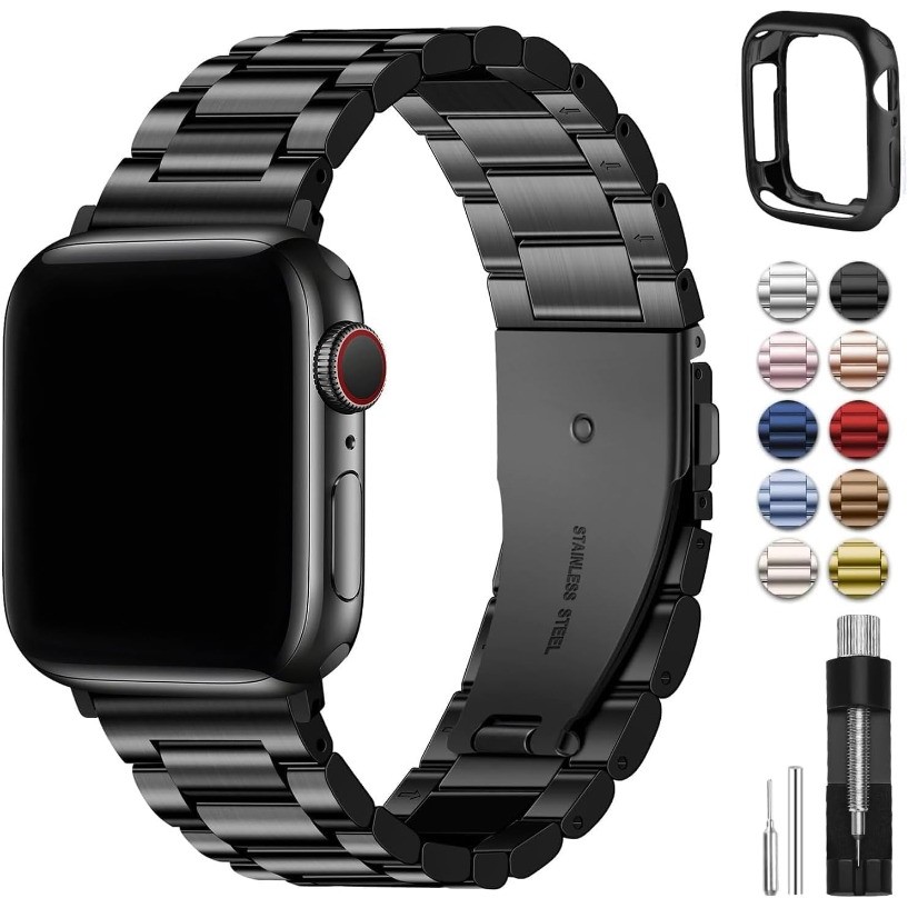 เคส+สายเข้ากันได้กับ Apple Watch สแตนเลส 42mm 46mm เหมาะสําหรับ Apple Watch 11/10