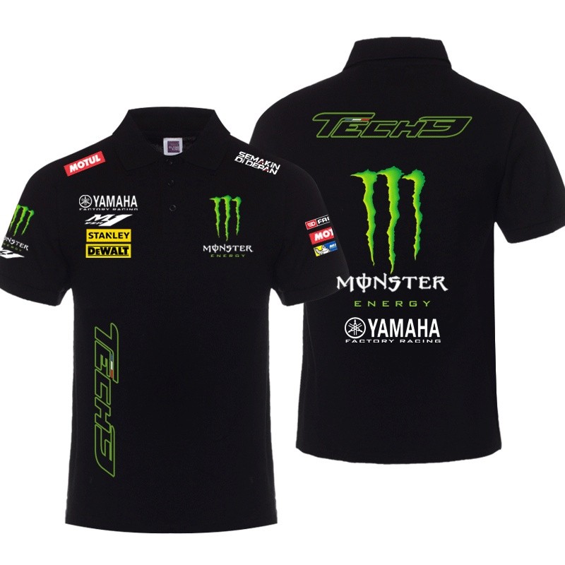 【polo shirt】 คำแนะนำยอดนิยม เสื้อโปโลแขนสั้น คอปก พิมพ์ลายทีมแข่งรถจักรยานยนต์ Moto GP สําหรับผู้ชาย