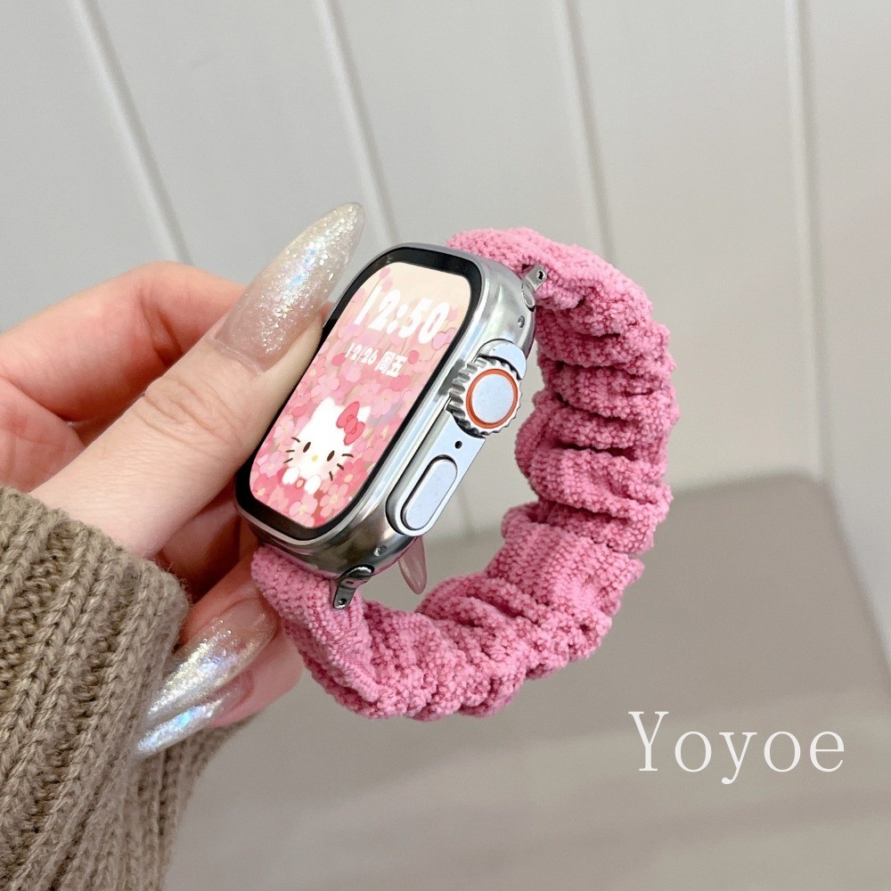 ผ้าลูกฟูก บาง สร้อยข้อมือสําหรับ แอปเปิล ดู วงดนตรี ชุด 11 10 9 8 7 6 พิเศษ สําหรับสาย ฉันดู 49 46 45 44 42 41 40 38 มม. สายรัดข้อมือ