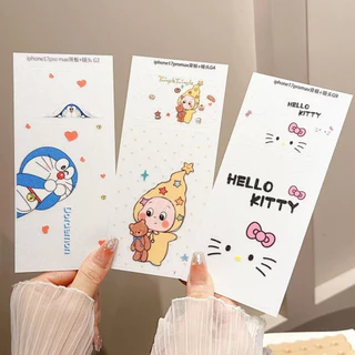 การ์ตูนน่ารักเลนส์ป้องกัน & Sparkle Back Film Kit สําหรับ iPhone 17 Pro/17 Pro Max Ultra Thin Color Film Set
