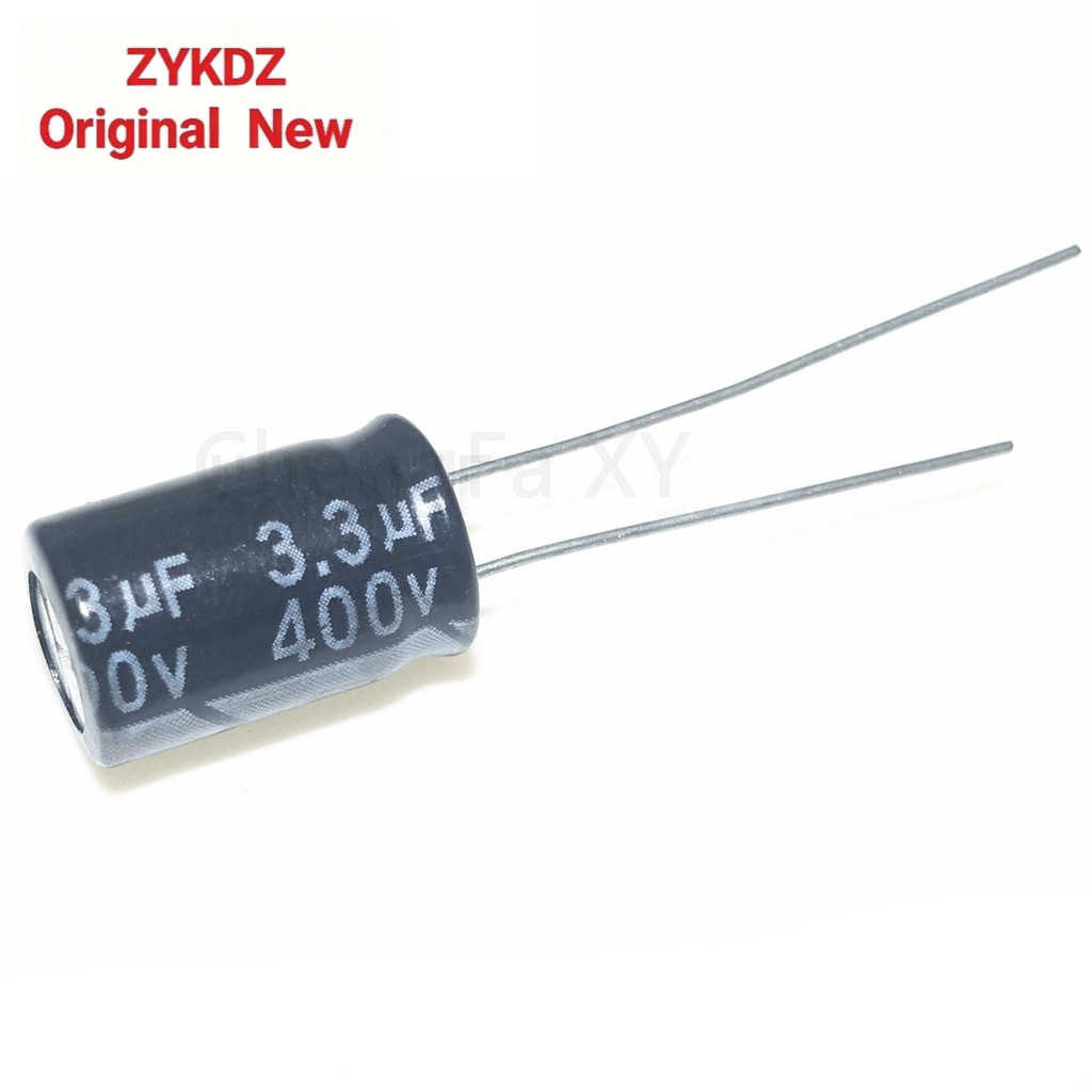 50PCS 400V3.3UF 8x12 มม.ตัวเก็บประจุอลูมิเนียมอิเล็กโทรลีติค 3.3UF400V