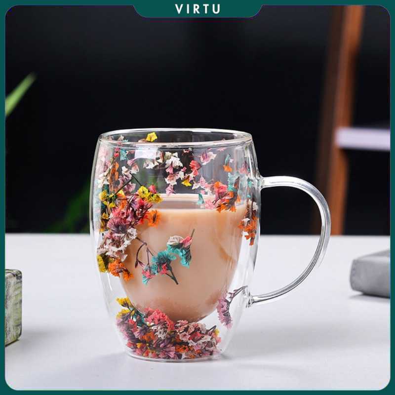 Tazakka ถ้วยกาแฟแก้วทนความร้อน Double Wall Aesthetic Mug 350ml - TZ-350