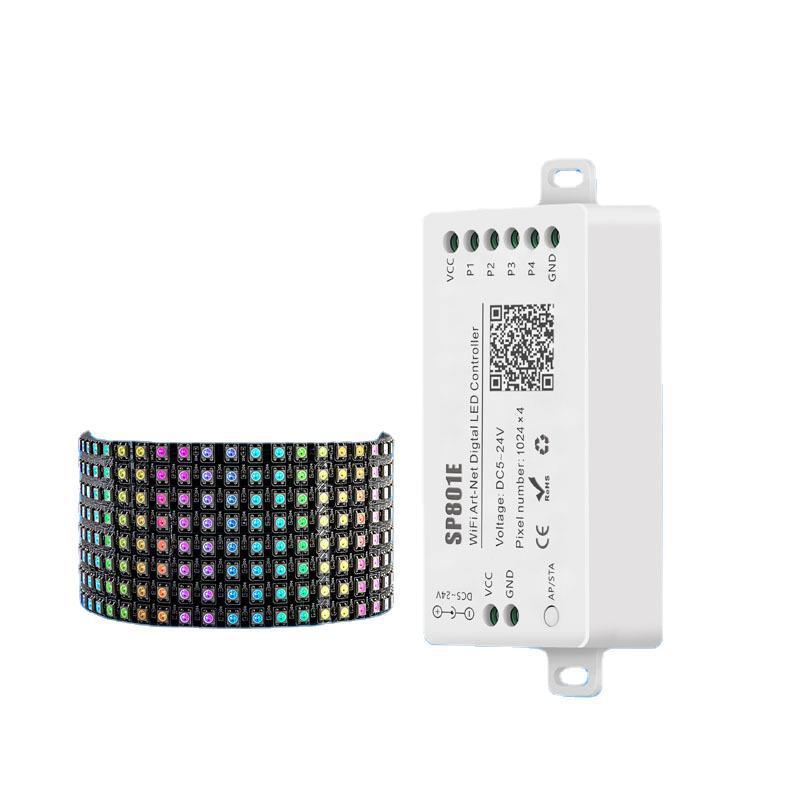 SP801E WiFi Art-Net DC5V ~ 24V Magic LED Controller, รองรับผลหลายการปรับแต่ง