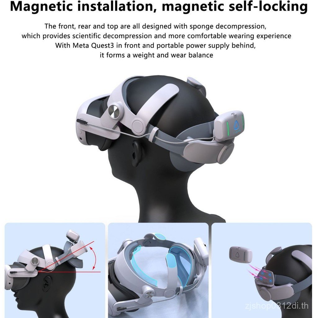 ใช้งานร่วมกับ Mate Quest3/Q3S Power Bank แบตเตอรี่ 5,000mah Head-mounted ชาร์จแถบคาดศีรษะ VR All-in-