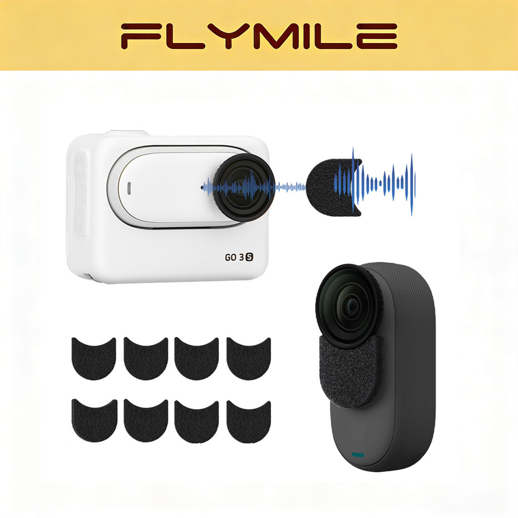 Flymile ฟองน้ํากันลมและลดเสียงรบกวนสําหรับ Insta360 GO 3/GO 3S,บันทึกชิ้นส่วนลดเสียงรบกวน