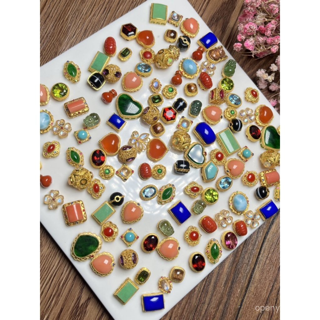 Zixuan Jewelry Live 18K Gold Inlaid เครื่องประดับธรรมชาติ Wenwan Duobao อุปกรณ์เสริม DIY Matching เค