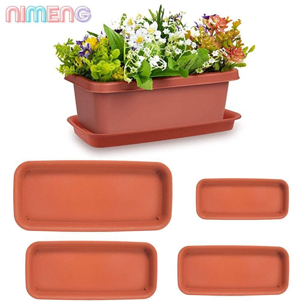 NIMENG 1 ชิ้นถาดหยด Heavy Duty กระถางดอกไม้สี่เหลี่ยมผืนผ้าถาดพลาสติกจานรอง