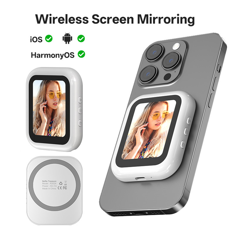 Mini Magnetic Vlog Selfie Monitor หน้าจอโทรศัพท์ไร้สายกล้องด้านหลัง Monitor หน้าจอ Mirroring สําหรับ