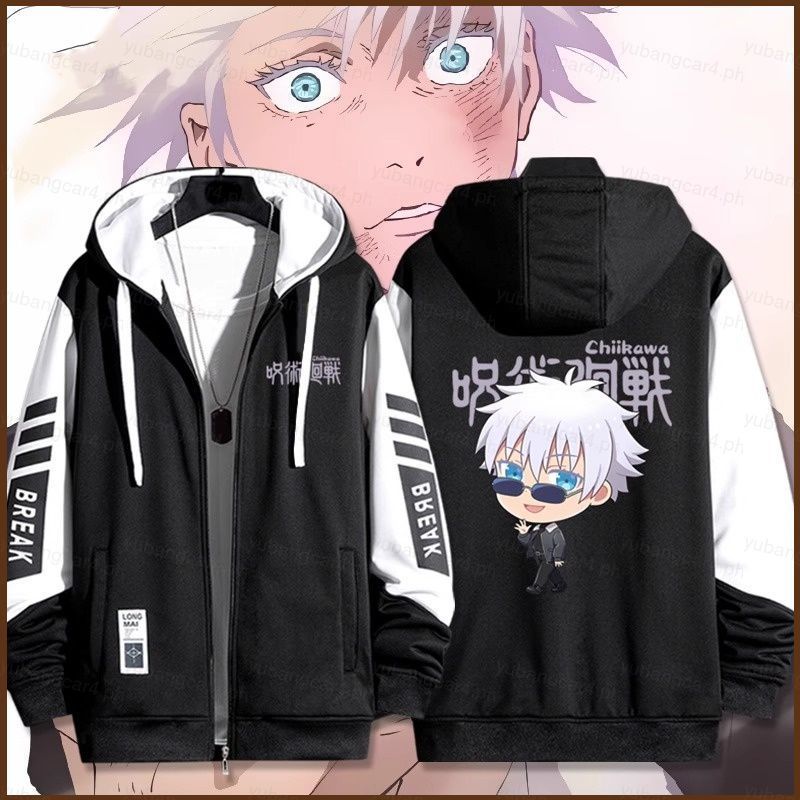 YB3 Jujutsu Kaisen Gojo Satoru อะนิเมะซิป Hoodie coat แจ็คเก็ต Unisex Top BY3