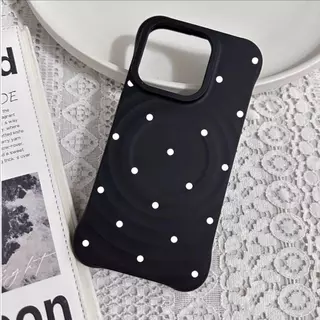 เคสไอโฟน เคส iPhone 16/16 Pro/16 Pro Max แม่เหล็ก มุม4เสริมรับแรงกระแทก ลายจุด ขอบคลื่นใหญ่ – สีสดใส ไม่หายสี