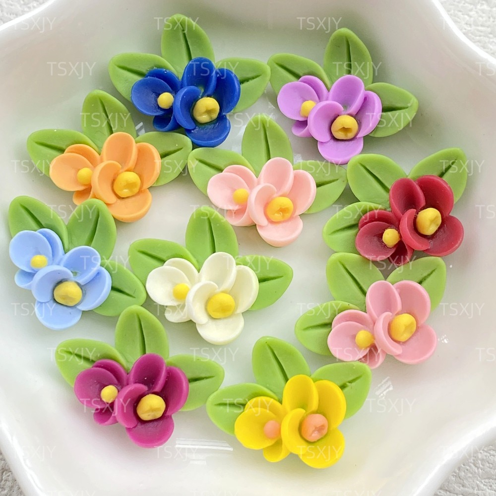 20 ชิ้นเรซิ่นน่ารักผสมสีดอกไม้/เล็บอุปกรณ์เสริมแบนกลับ Rhinestone DIY งานแต่งงานสมุดภาพตกแต่งคริสต์มาสหัตถกรรม ราคา ถูกที่สุด ดีลบีเคเค แกลเลอรีภาพที่ 3