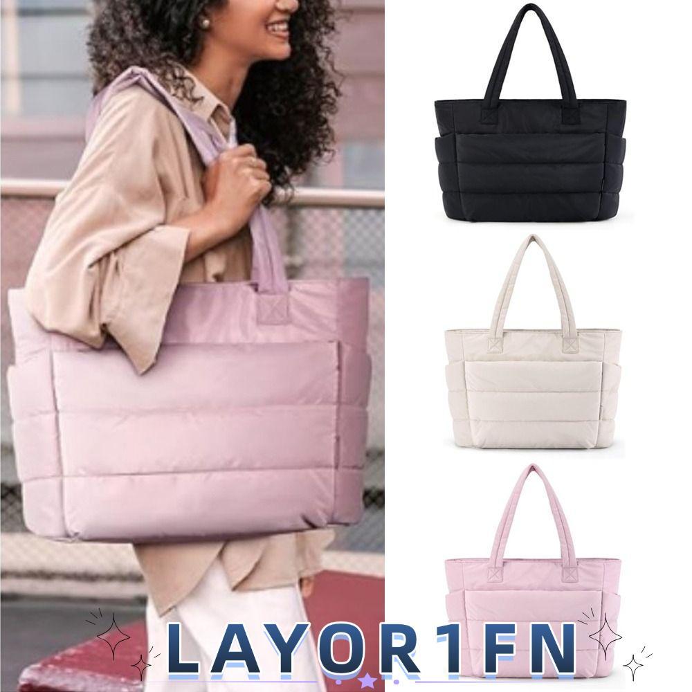 LAYOR1FN Tote Bag, Casual Large Capacity Women Handbag, Fashion Multi Pockets Messenger Shoulder Bag