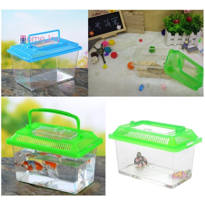 [HomeJoy-t] ตู้ปลาพลาสติกมือถือแบบพกพาออกแบบคัตเอาท์โปร่งใสสําหรับเต่า PetFish