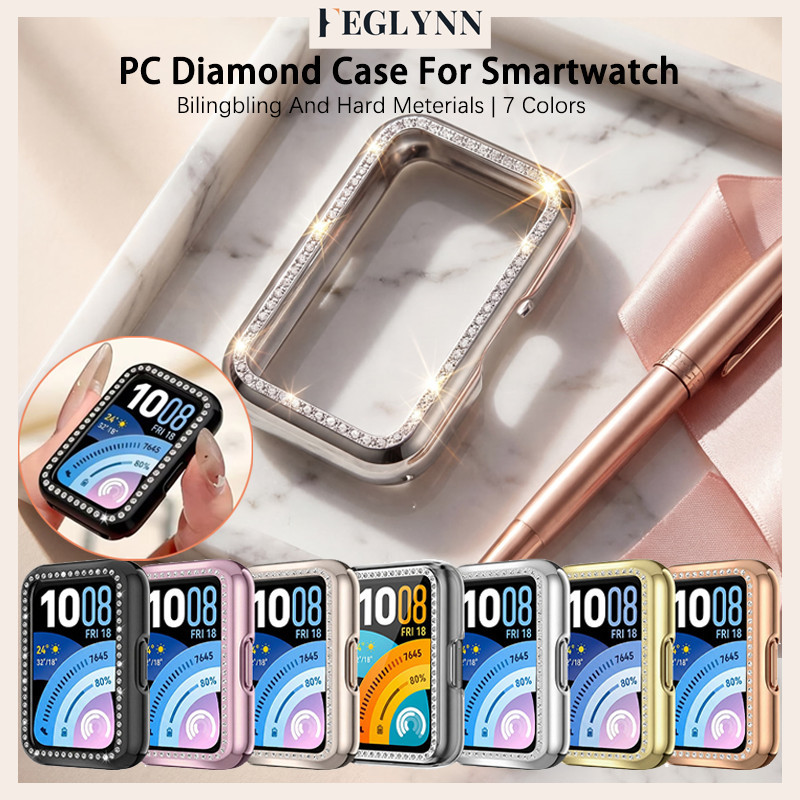 กรณีพีซีเพชร Hollow for Smartwatch Huawei Band 11 11 Pro / 10 9 8 /NFC ปกป้องหน้าจอ อุปกรณ์เสริมกรอบกันชน