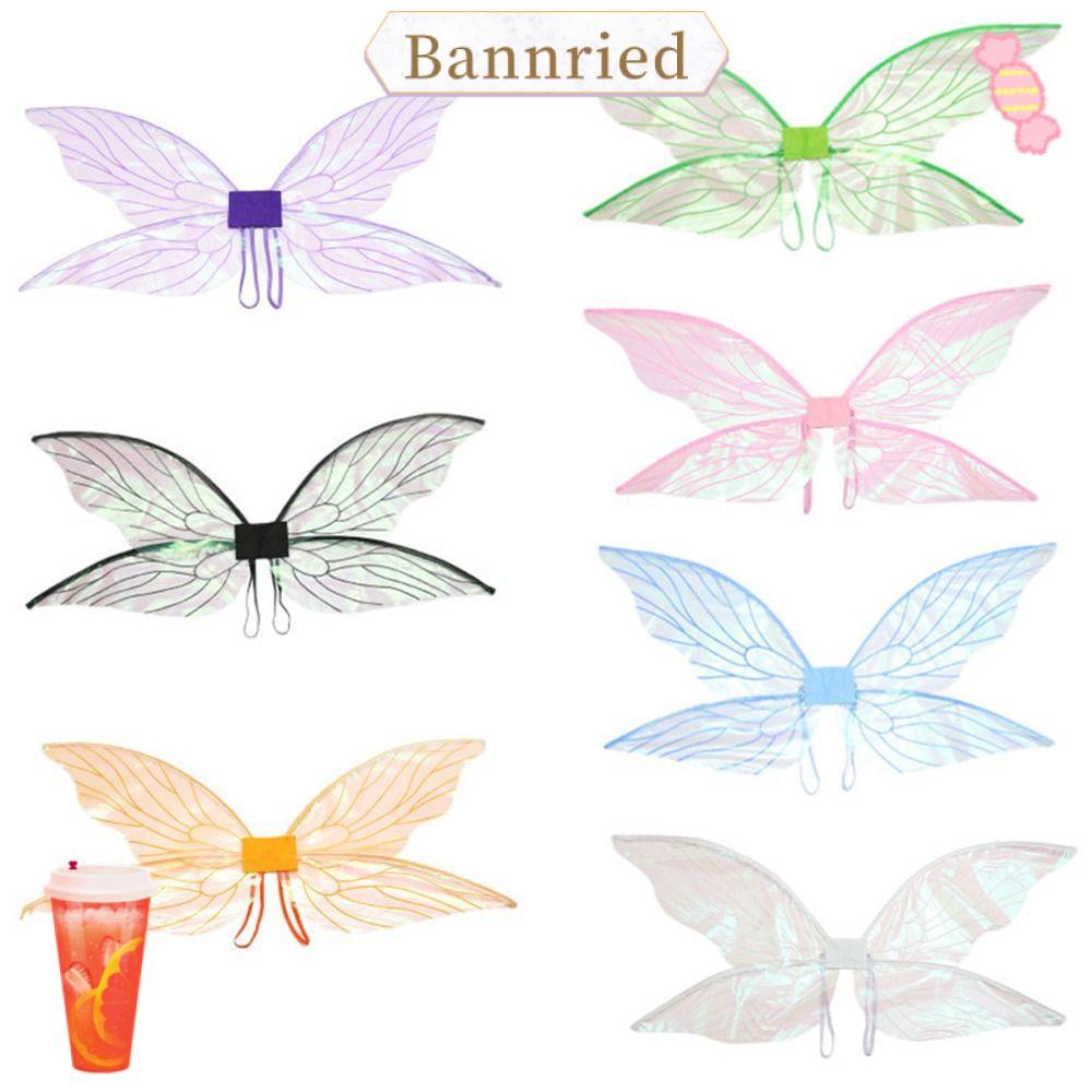 BANNRIEDSG Cicada Wing Girls Gift Princess Angel Wing Party Favor Halloween คอสเพลย์เครื่องแต่งกายผี