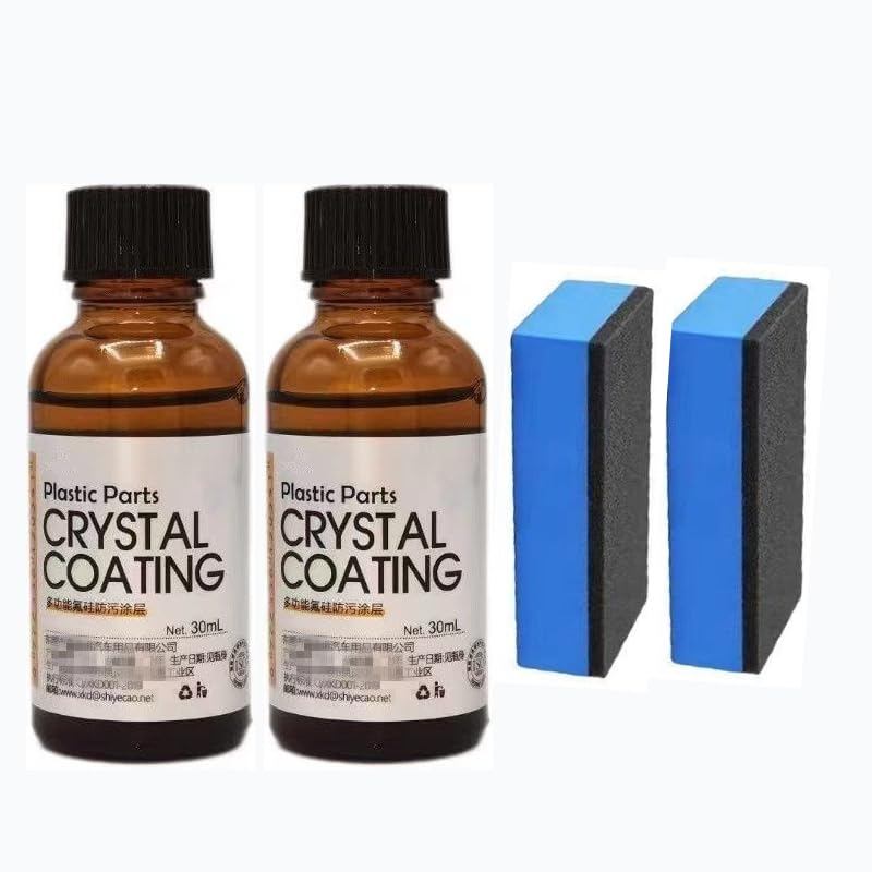 Plating Refurbishing Agent 2 Packs Crystal Coating for Car Plastic Parts with Spong, Nano Coating Ag