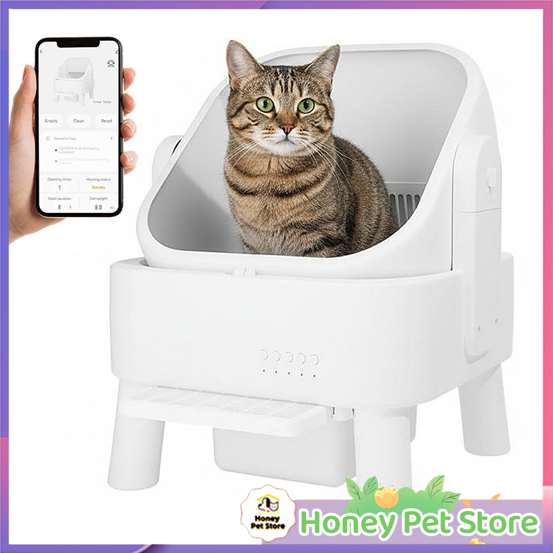 Self-Cleaning Cat Litter Box App Control & Ozone Fresh Air Pet Litter Box Kotak Pasir Kucing 猫箱
