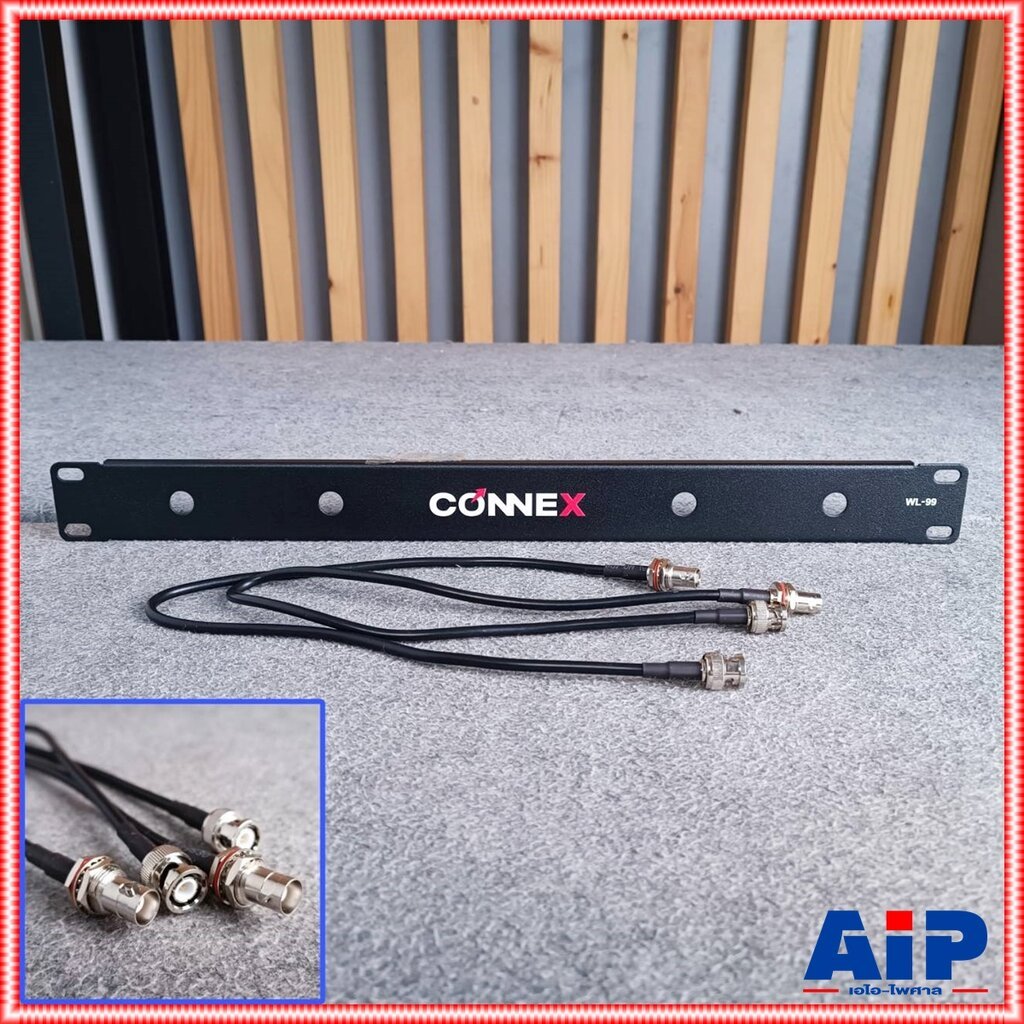 แบบเขี้ยว BNC CONNEX WL-99 PANEL 1U พร้อมสายย้ายเสา ชุดเพลทยึดเสาอากาศ 4 ต้น ขนาด 1U (19 นิ้ว) อุปกรณ์เสริมสำหรับชุดไ...