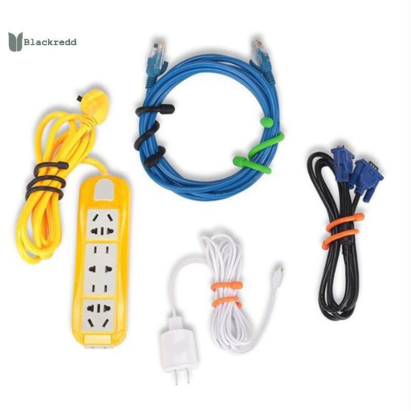 BRED 5PCS Silicone Zip Ties, Steel Core Silicone Twisted Ties, Reusable Rubber Twisted Ties, Cable T