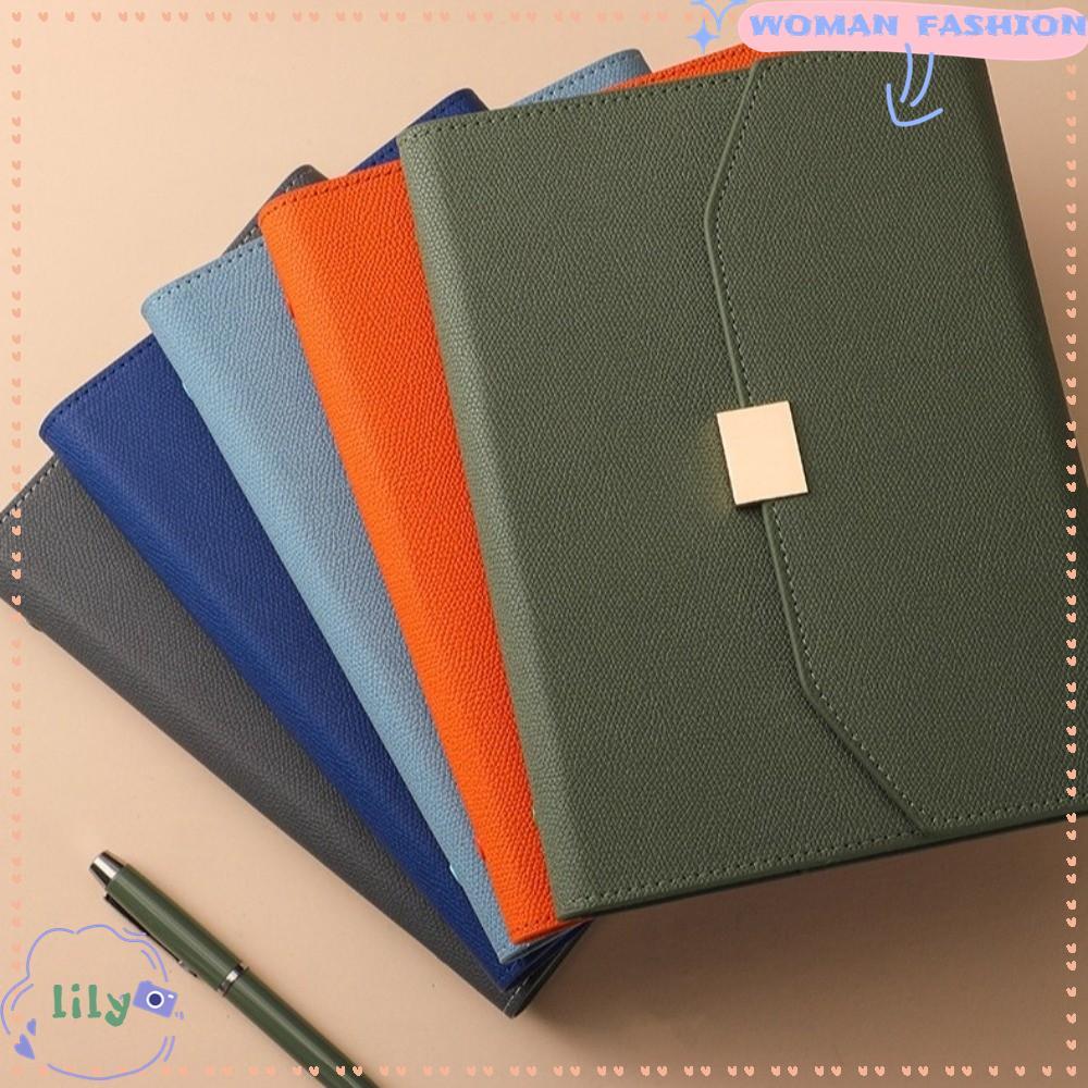 LILY Binder Notebook, Agenda Planner สมุดโน๊ตรีฟิลหลวม, Vintage A6/A5 เครื่องใช้สํานักงานปกหนัง Travel Journal Notebook