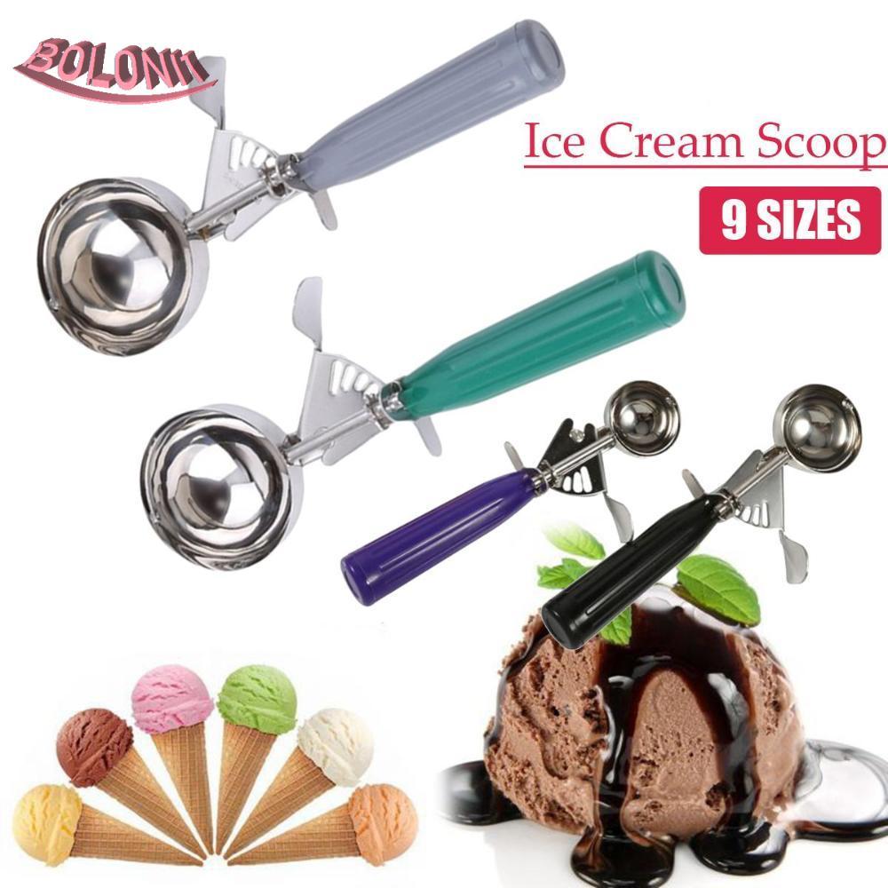BO Ice Ball Spoon Kitchen Dough Fruit Cookies เครื่องตัดพอร์ตอาหารสแตนเลส