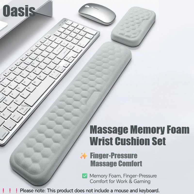 แผ่นรองข้อมือคีย์บอร์ด Memory Foam Keyboard Hand Wrist Rest - พื้นผิวผ้า [OasisTech]