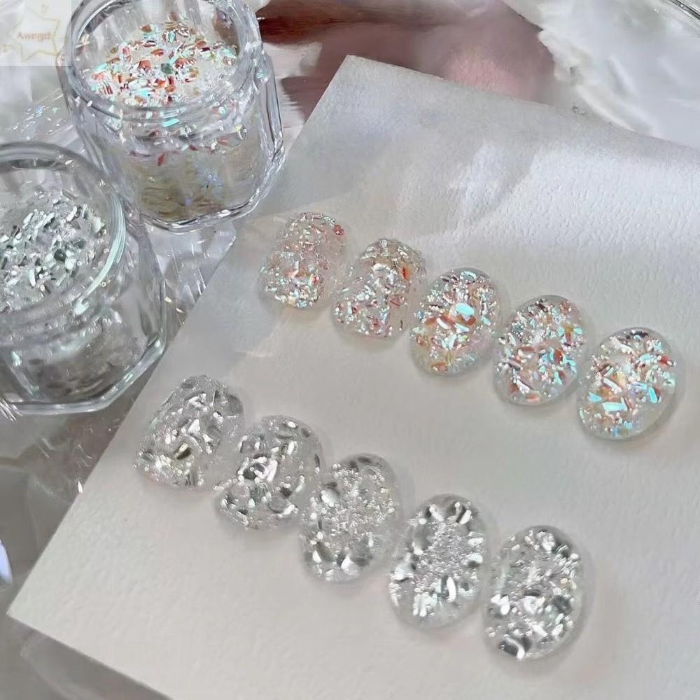 AWNGD Nail Art Sequins, Glitter Sequins Flash Nail Art, Nail Art DIY Blinking Nail Art Charms