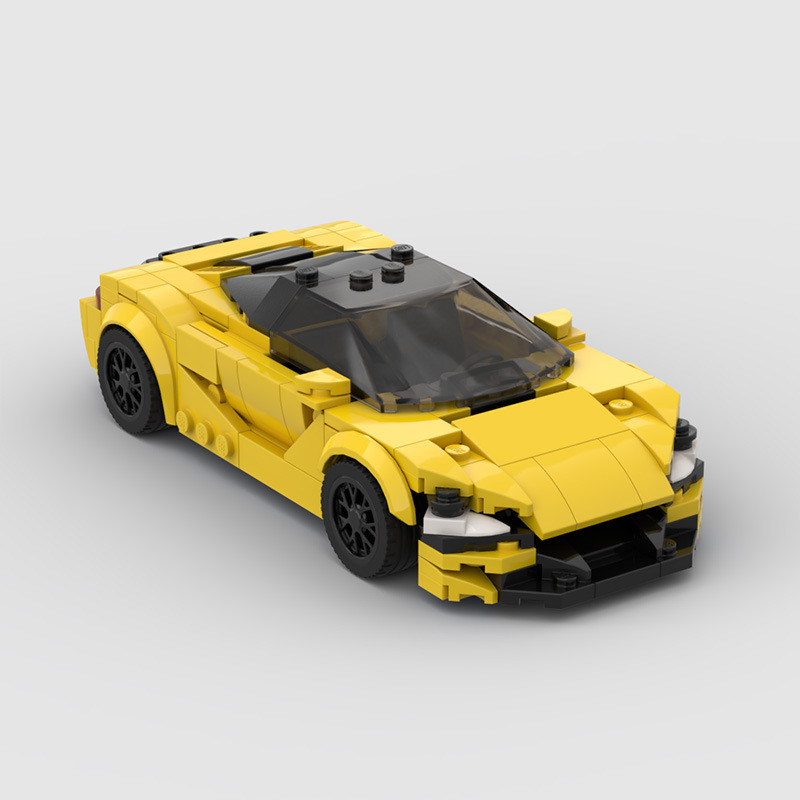 บล็อก MOC เข้ากันได้กับ LEGO Creative McLaren 720s 8 Grid Car Racing speed Series Creative Car Model