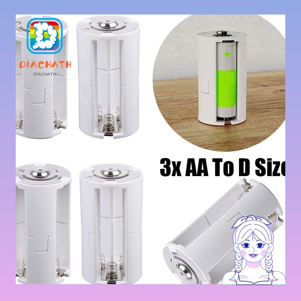 DIACHATH 4PCS 3x AA To D Size Plastic Parallel Holder Switcher Adaptor