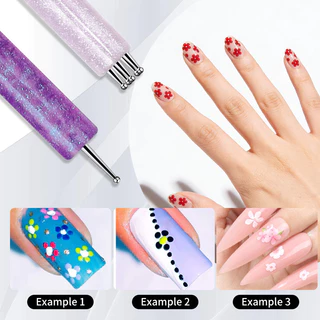 【Local】อเนกประสงค์ 5 กลีบดอกไม้เล็บ Dotting ปากกาเล็บอะคริลิคดอกไม้ Rhinestones ปากกาแต่งเล็บเล็บเครื่องมือแปรง