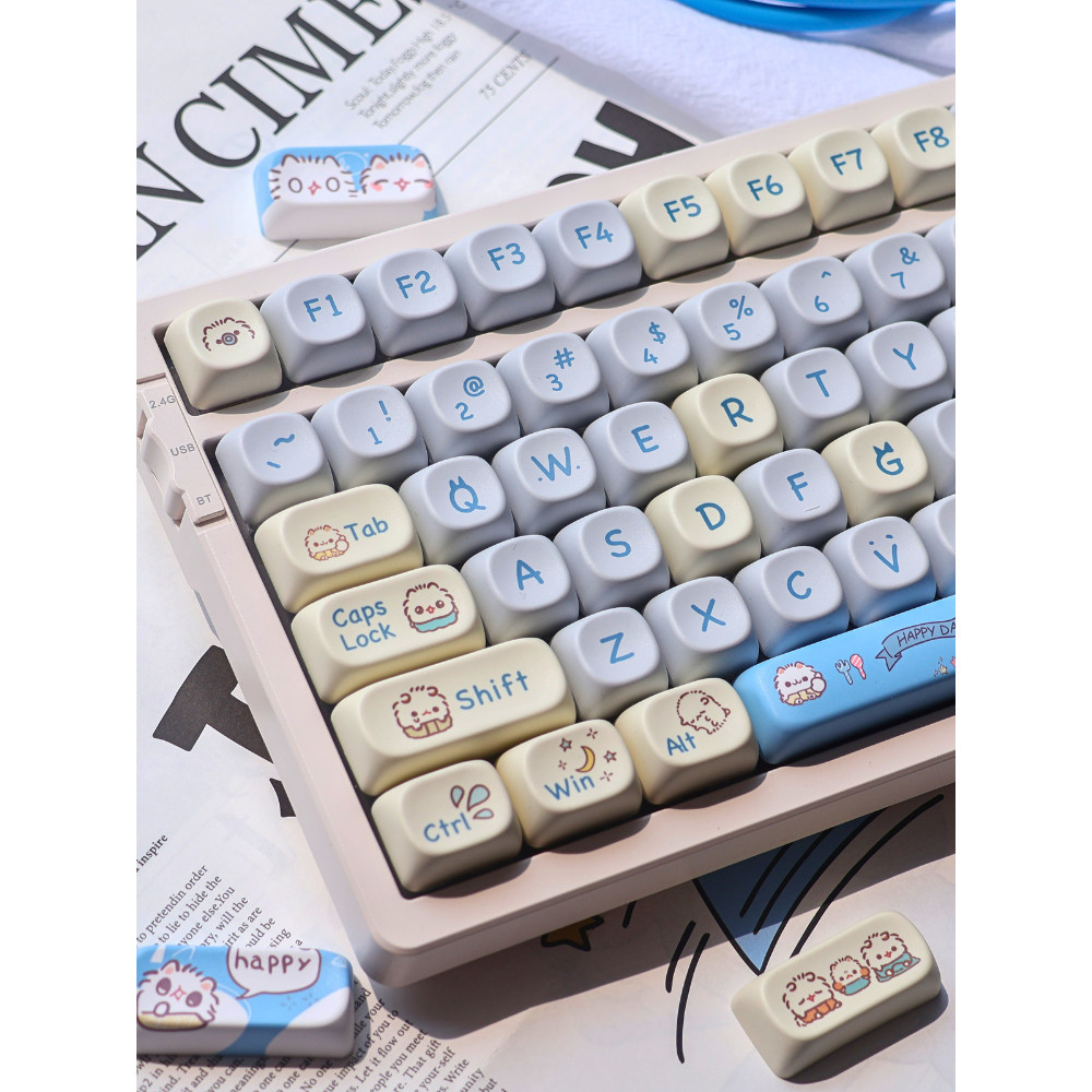 น่ารัก Little Meow Keycap MOA ความสูง Meow คีย์บอร์ดแบบกลไกหมวก Ningzhi atk68 75 v98 S99 104