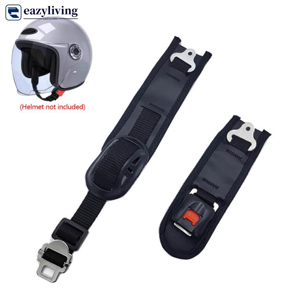 EAZYLIVING Universal ปรับหมวกกันน็อคสายรัดคางรถจักรยานยนต์หมวกนิรภัย Chin Guard Stabilizer ยึดหัวเข็มขัดสําหรับจักรยานไฟฟ้า Webbing เปลี่ยน F4V7