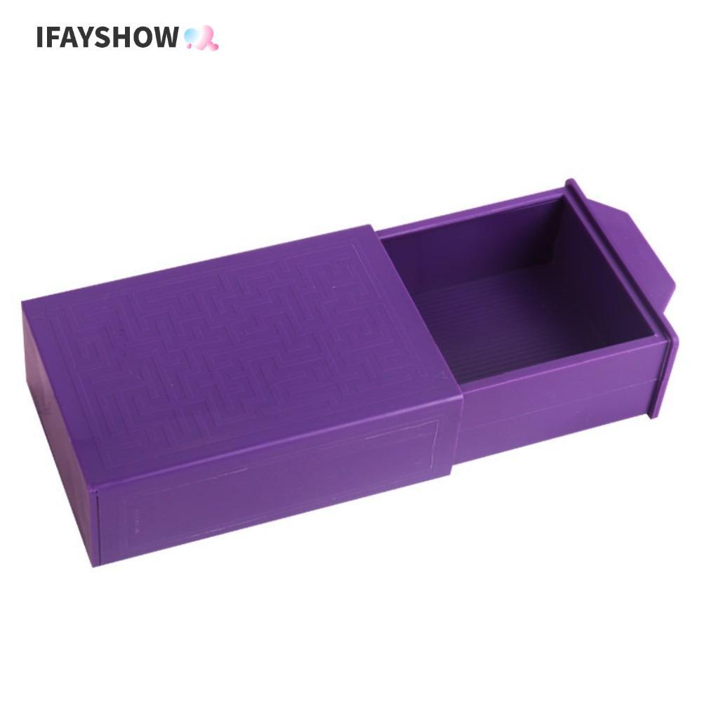 IFAYSHOW กล่องมายากลล่องหนสีม่วง พลาสติก อุปกรณ์มายากลโชว์สําหรับเด็กวัยรุ่น