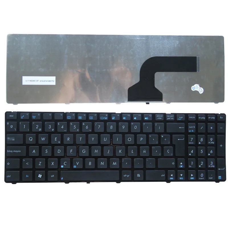 แป้นพิมพ์สเปนสําหรับ Asus X53 X54H k53 A53 N53 N60 N61 N71 N73S N73J P52 P52F P53S X53S A52J X55V X5
