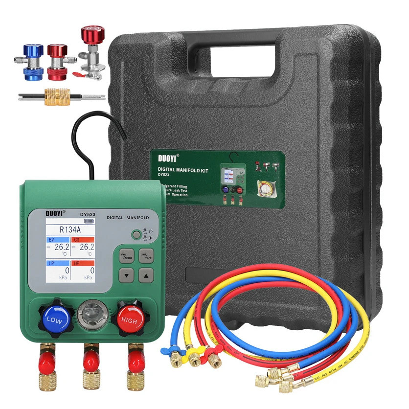 NewDigital HVAC Manifold Gauge สารทําความเย็นเมตรเครื่องตรวจจับการรั่วไหลเครื่องทดสอบเครื่องปรับอากา
