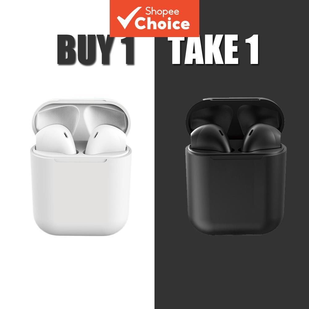 หูฟังบลูทูธไร้สาย TWS ซื้อ 1 แถม 1 รุ่น i12 บลูทูธ 5.3 ขนาดเล็ก พร้อมไมโครโฟน