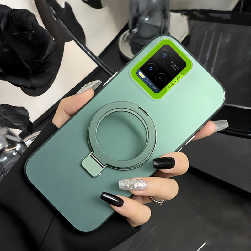 2026 สําหรับ VIVO Y21 Y21S Y21A Y21t Y33T Y33s Y21G เคสโทรศัพท์เคสแข็งกันกระแทกออกแบบใหม่ความงามพร้อมผู้ถือสีเขียว CYFXZJ3 ราคาถูก Shopee Lazada